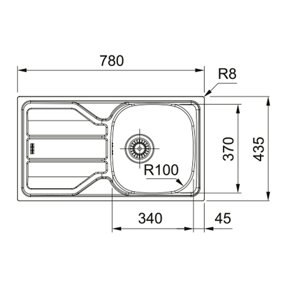 Εικόνα της Νεροχύτης Franke Flash FLN 611-78 (78x43,5) Λείος Inox 3011744102 (101.0712.813)