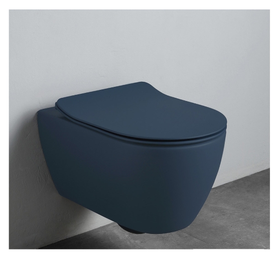 Εικόνα της Λεκάνη Κρεμαστή Scarabeo Moon Clean Flush 552000SC-600 Rimless 50,5cm Ocean Με Slim Soft Close Κάλυμμα