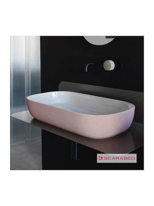 Εικόνα της Νιπτήρας Μπάνιου Scarabeo Glam 1804-SER  56x39cm Pois Pink