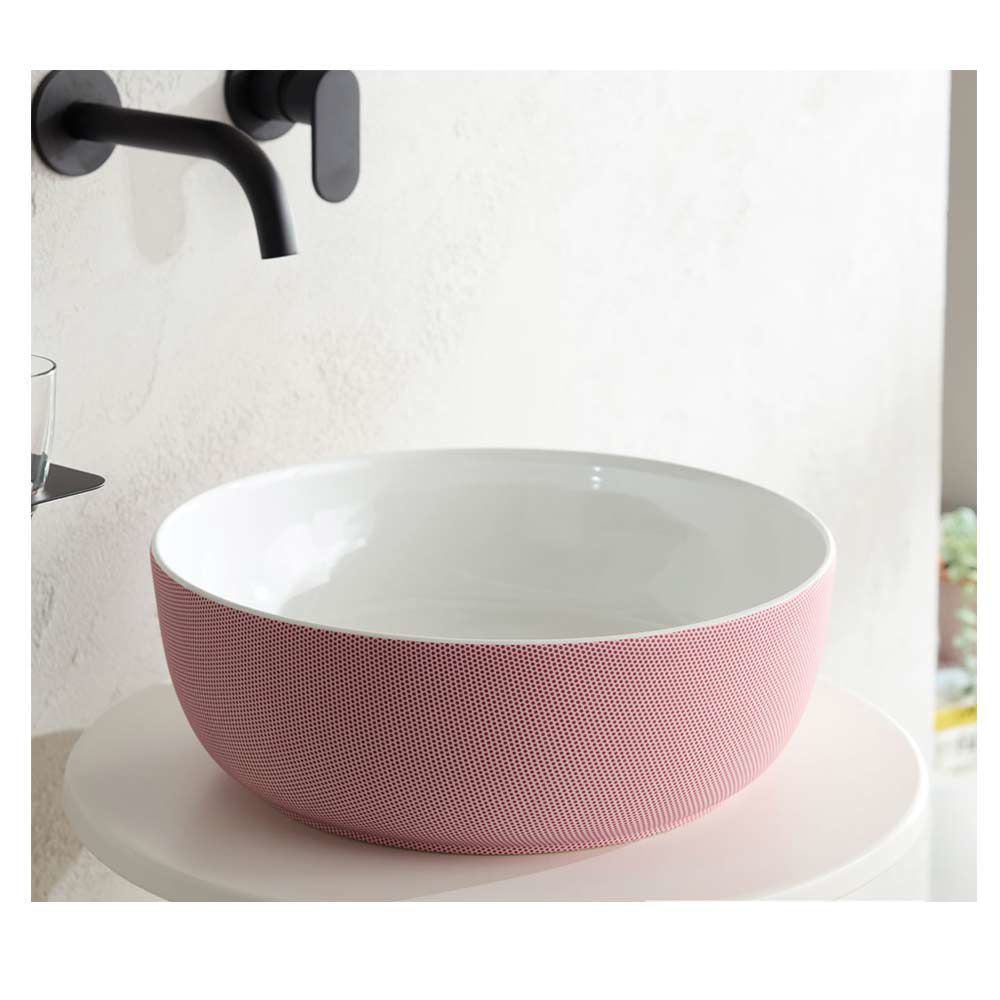 Εικόνα της Νιπτήρας Μπάνιου Scarabeo Glam 1807-SER Ø39cm Pois Pink