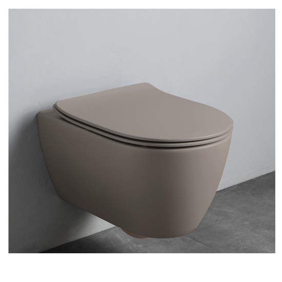 Εικόνα της Λεκάνη Κρεμαστή Scarabeo Moon Clean Flush 552000SC-510 Rimless 50,5cm Sand Με Slim Soft Close Κάλυμμα