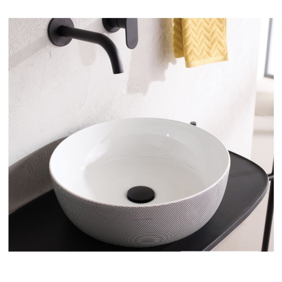 Εικόνα της Νιπτήρας Μπάνιου Scarabeo Glam 1807-SENR Ø39cm Pois Black