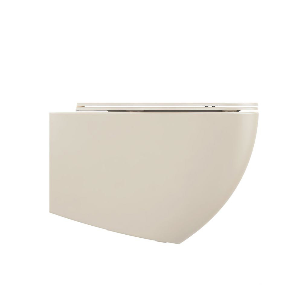 Εικόνα της Λεκάνη Κρεμαστή Bianco Ceramica Lenta 381600C-311 53cm Με Slim Soft Close Κάλυμμα Ivory Matt