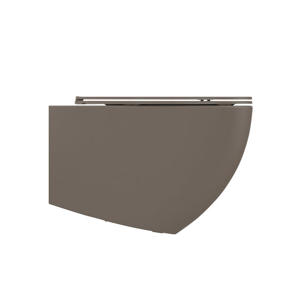 Εικόνα της Λεκάνη Κρεμαστή Bianco Ceramica Lenta 381600C-530 53cm Με Slim Soft Close Κάλυμμα Taupe Matt