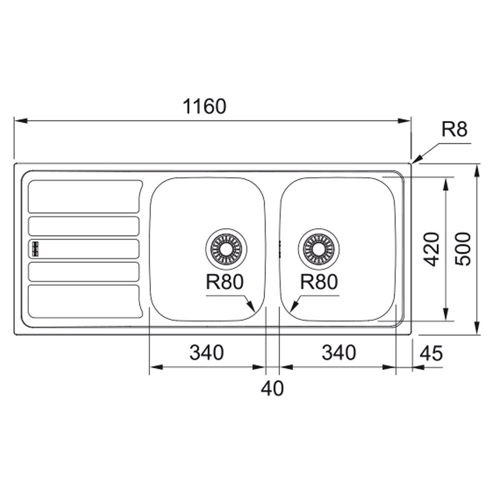 Εικόνα της Νεροχύτης Franke Flash FLN 621-116/50 (116x50) Λείος Inox 3011552218 (101.0713.790)