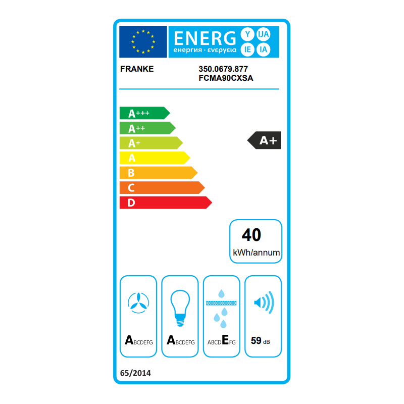 Εικόνα της Απορροφητήρας Franke Mythos FCMA 90 C XS A K-Link 90 cm Inox Οροφής 3105001070 (350.0705.070)
