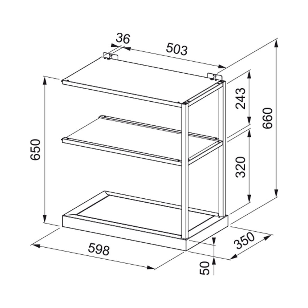 Εικόνα της Ράφι Για Απορροφητήρα Modular Franke Modulo Mensola 60 BK Black Matt 3128520009 (112.0706.647)