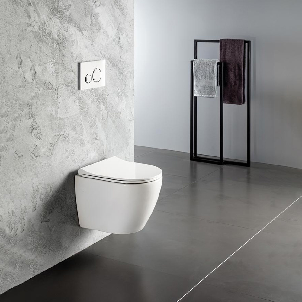 Εικόνα της Λεκάνη Κρεμαστή Bianco Ceramica Vito VT01000-300 48cm Με Κάλυμμα Βακελίτη