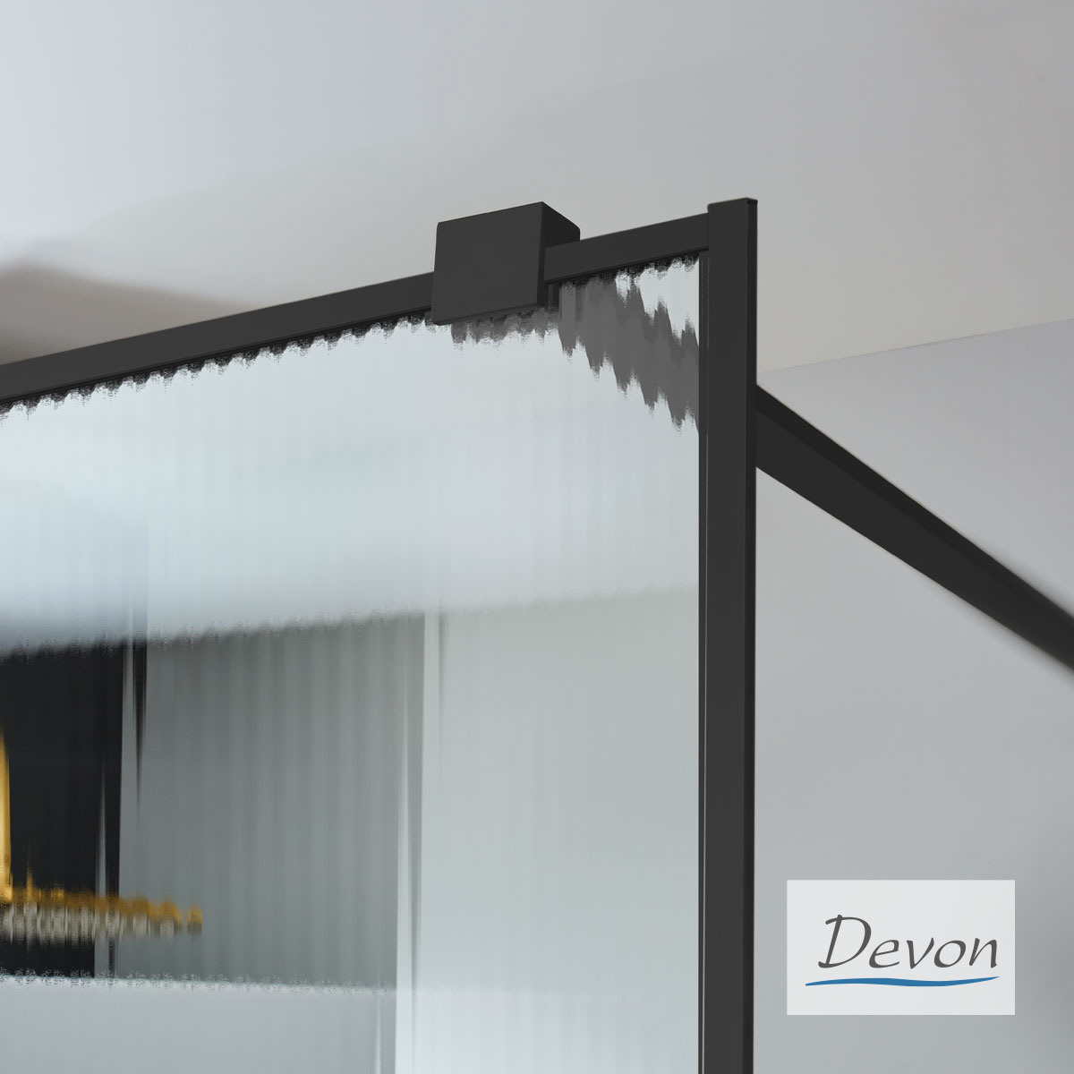 Εικόνα της Διαχωριστικό Ντους Devon Iwis Fluted Walk-in IW70FC-400 67-69cm Black Matt