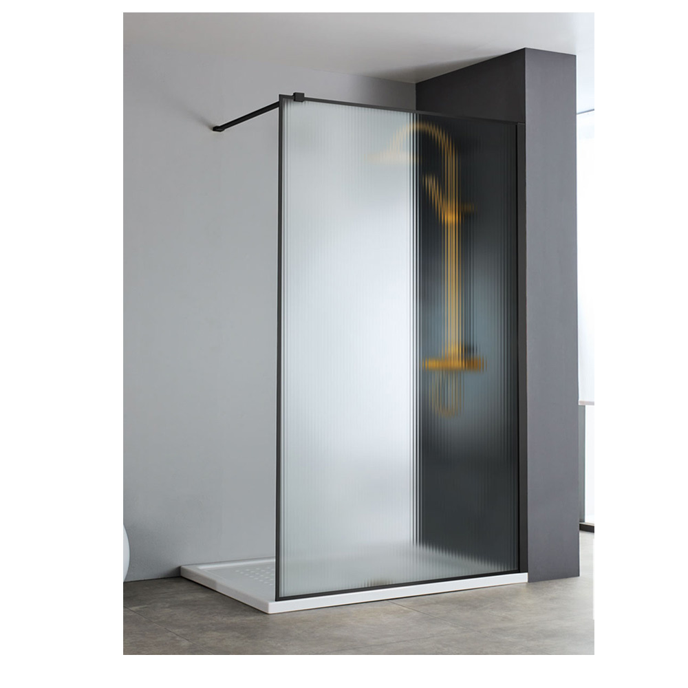 Εικόνα της Διαχωριστικό Ντους Devon Iwis Fluted Walk-in IW90FC-400 87-89cm Black Matt