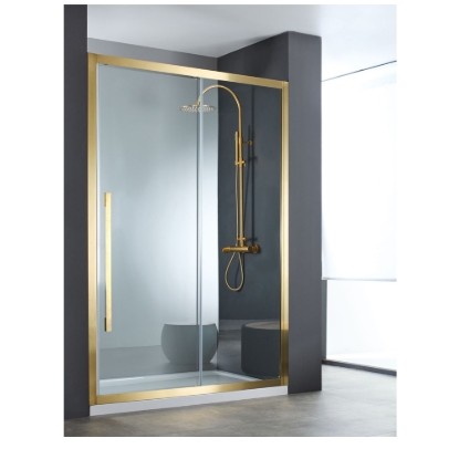 Εικόνα της Καμπίνα Ντουσιέρας Devon Noxx Slider 1+1 SLN120C-211 117-119cm Clean Glass Gold Brushed PVD