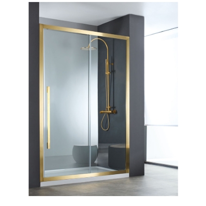 Εικόνα της Καμπίνα Ντουσιέρας Devon Noxx Slider 1+1 SLN160C-211 157-159cm Clean Glass Gold Brushed PVD