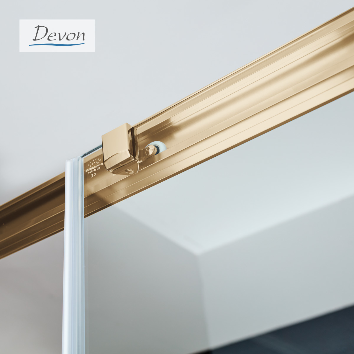 Εικόνα της Καμπίνα Ντουσιέρας Devon Noxx Slider 1+1 SLN100C-221 97-99cm Clean Glass Bronze Brushed PVD