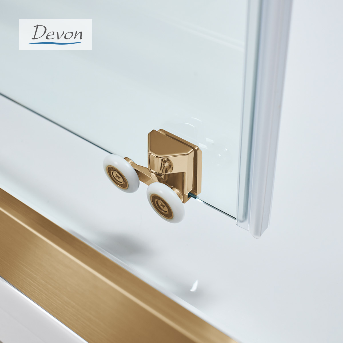 Εικόνα της Καμπίνα Ντουσιέρας Devon Noxx Slider 1+1 SLN120C-221 117-119cm Clean Glass Bronze Brushed PVD