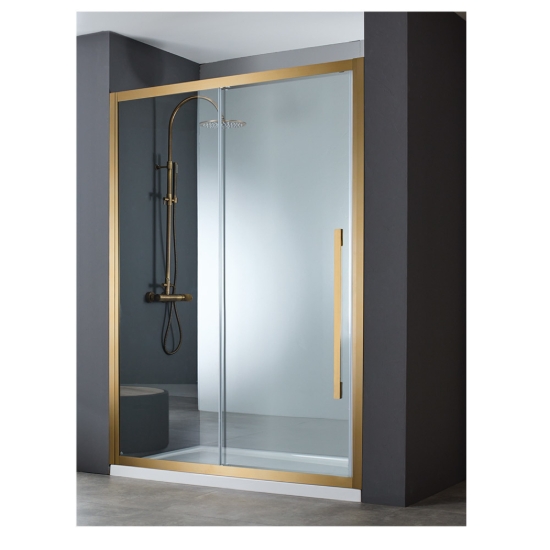 Εικόνα της Καμπίνα Ντουσιέρας Devon Noxx Slider 1+1 SLN160C-221 157-159cm Clean Glass Bronze Brushed PVD