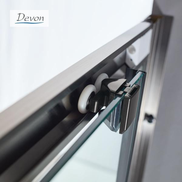 Εικόνα της Καμπίνα Ντουσιέρας Devon Noxx Slider 1+1 SLN140C-411 137-139cm Clean Black Brushed PVD