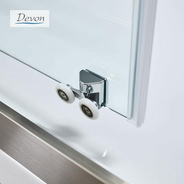 Εικόνα της Καμπίνα Ντουσιέρας Devon Noxx Slider 1+1 SLN140C-111 137-139cm Clean Inox Brushed PVD