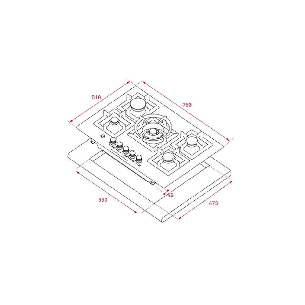 Εικόνα της Αυτόνομη Εστία Γκαζιού Teka EFX 70.1 5G AI AL DR Inox 112610049