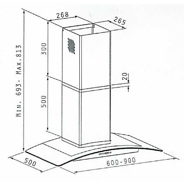 Εικόνα της Απορροφητήρας Pyramis Maidtec Nadoro MTΚαμινάδα 60cm 065019401