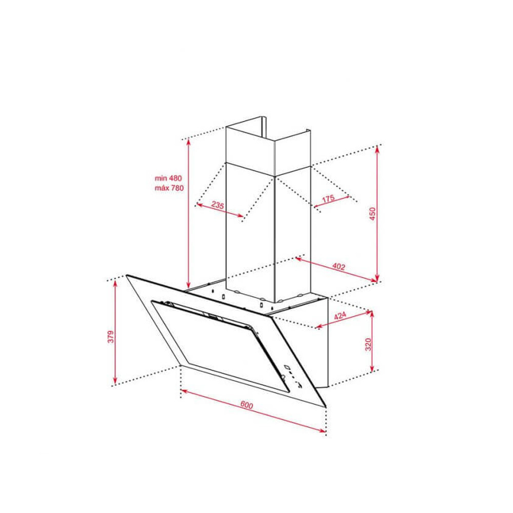 Εικόνα της Απορροφητήρας Teka DVT 68660 Ecopower Καμινάδα 60cm Λευκό Κρύσταλλο 112930040