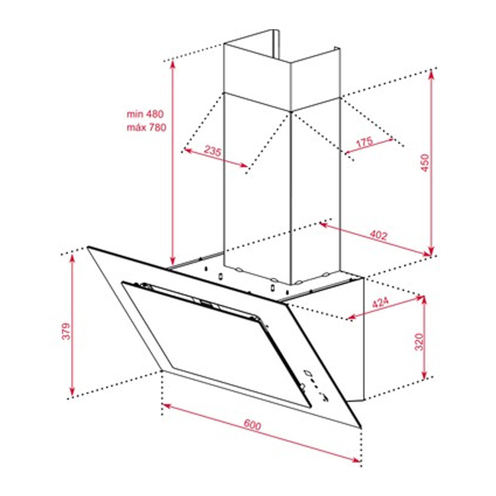 Εικόνα της Απορροφητήρας Teka DLV 68660 LB TOS Ecopower Καμινάδα 60cm London Brick Brown 112930026