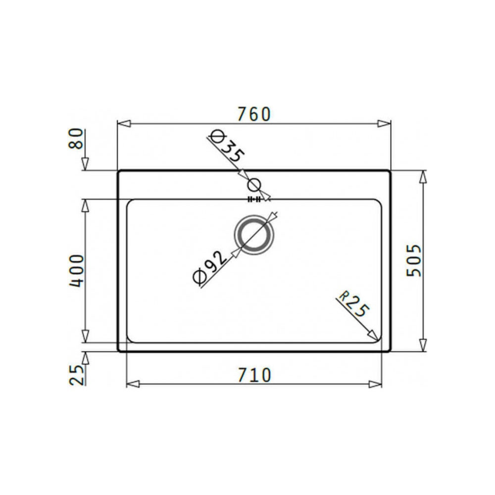 Εικόνα της Νεροχύτης Inset by Pyramis Ledge (76x50,5) 1B Inox Brushed 101061501