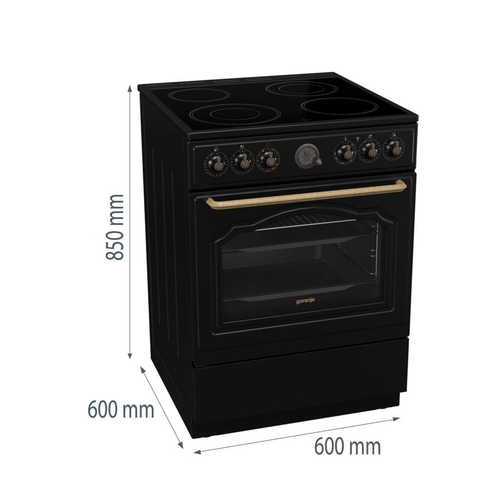 Εικόνα της Κουζίνα  Κεραμική Gorenje Classico GECS6B70CLB- 740765 Μαύρη 71lt  034064201