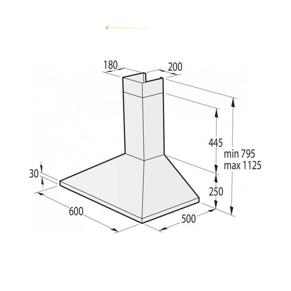 Εικόνα της Απορροφητήρας Gorenje Classico WHC63CLB-736180 Μαύρη Καμινάδα 60cm 065037701