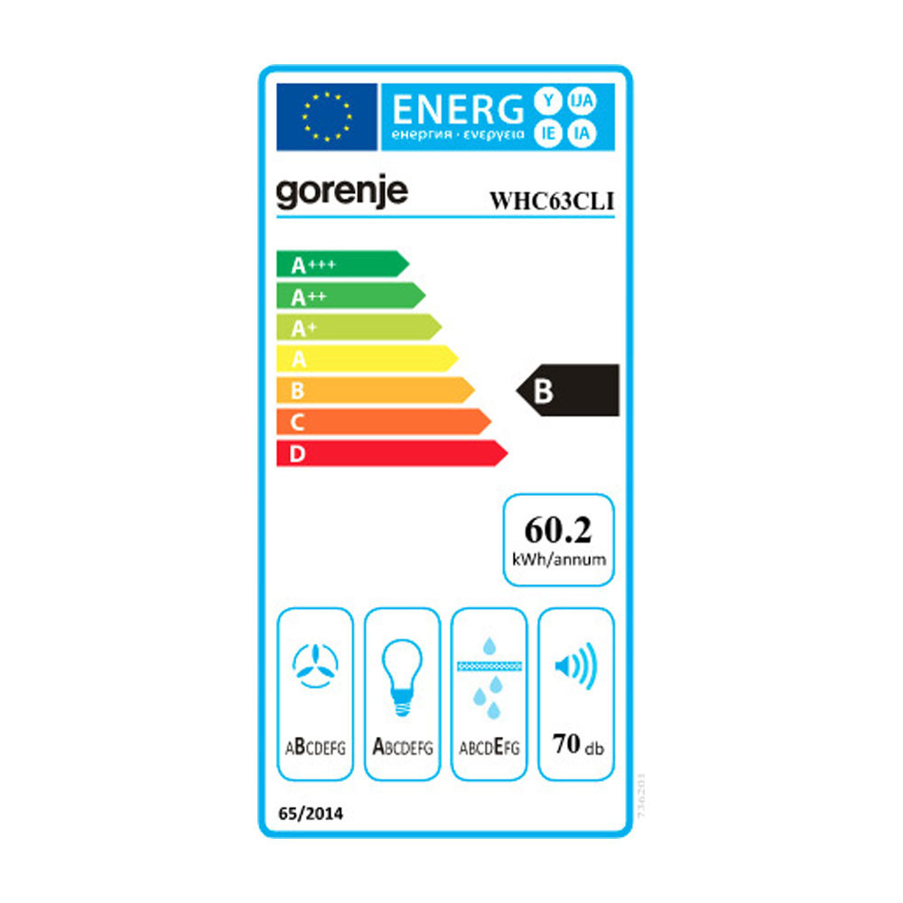 Εικόνα της Απορροφητήρας Gorenje Classico WHC63CLB-736180 Μαύρη Καμινάδα 60cm 065037701