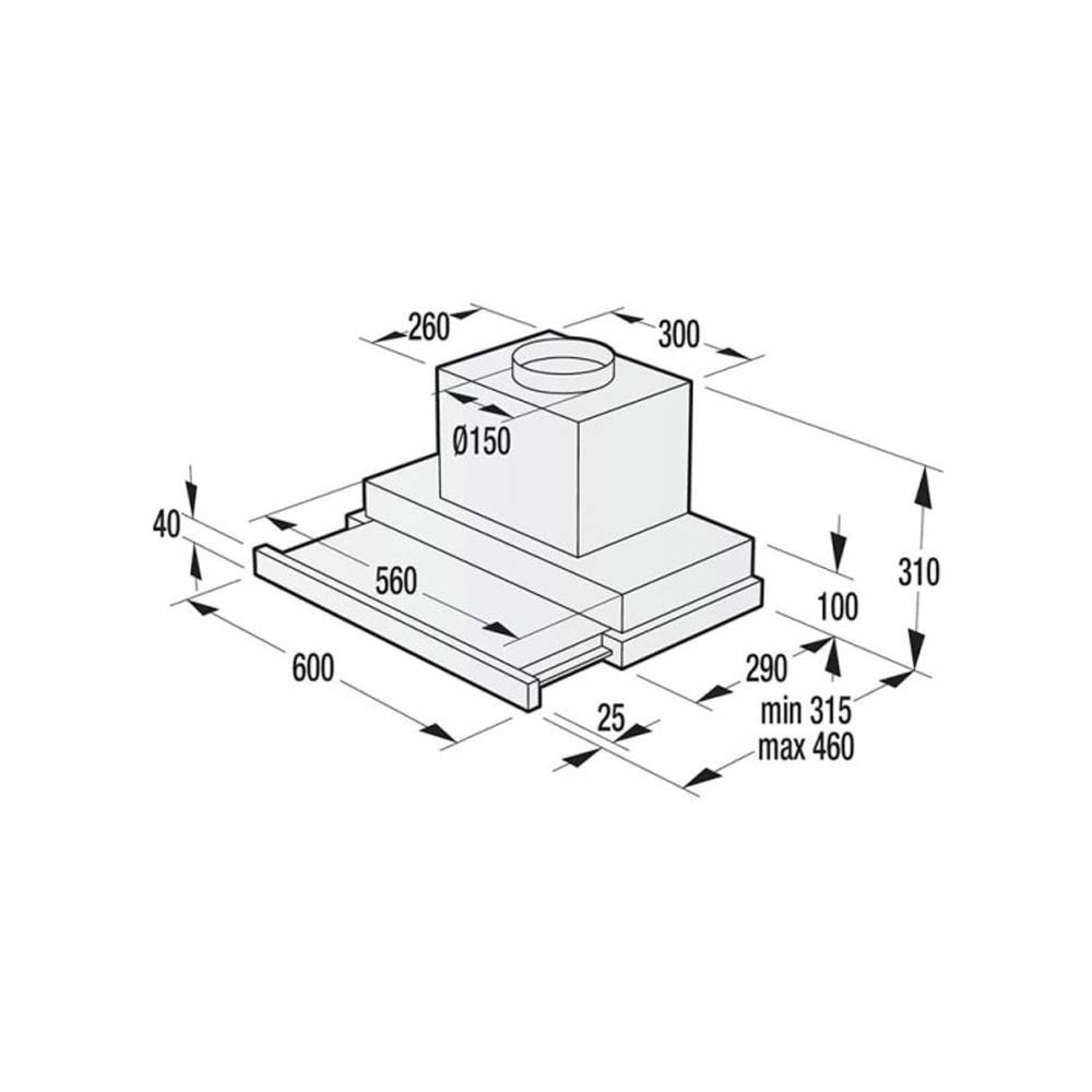 Εικόνα της Απορροφητήρας Συρόμενος Gorenje BHP643S3BG-514465 Μαύρο Γυαλί 60cm 065038201