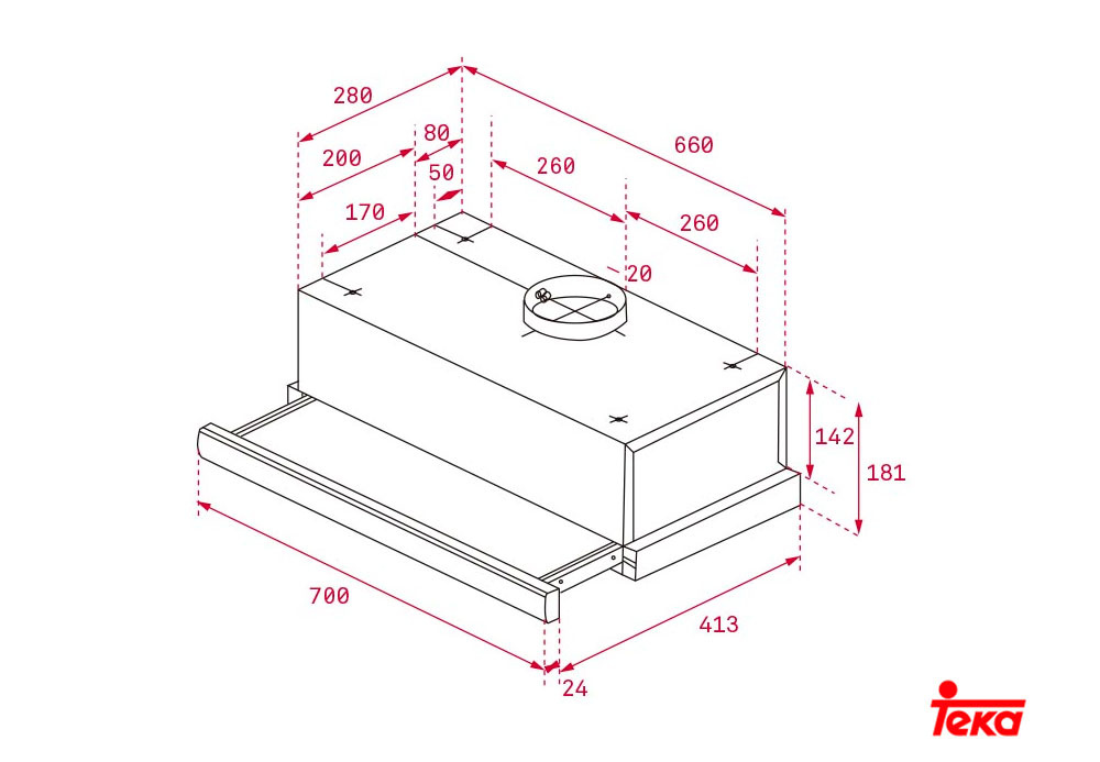 Εικόνα της Απορροφητήρας Teka TL 7420.2 IX Συρόμενος 70cm Inox 113080010