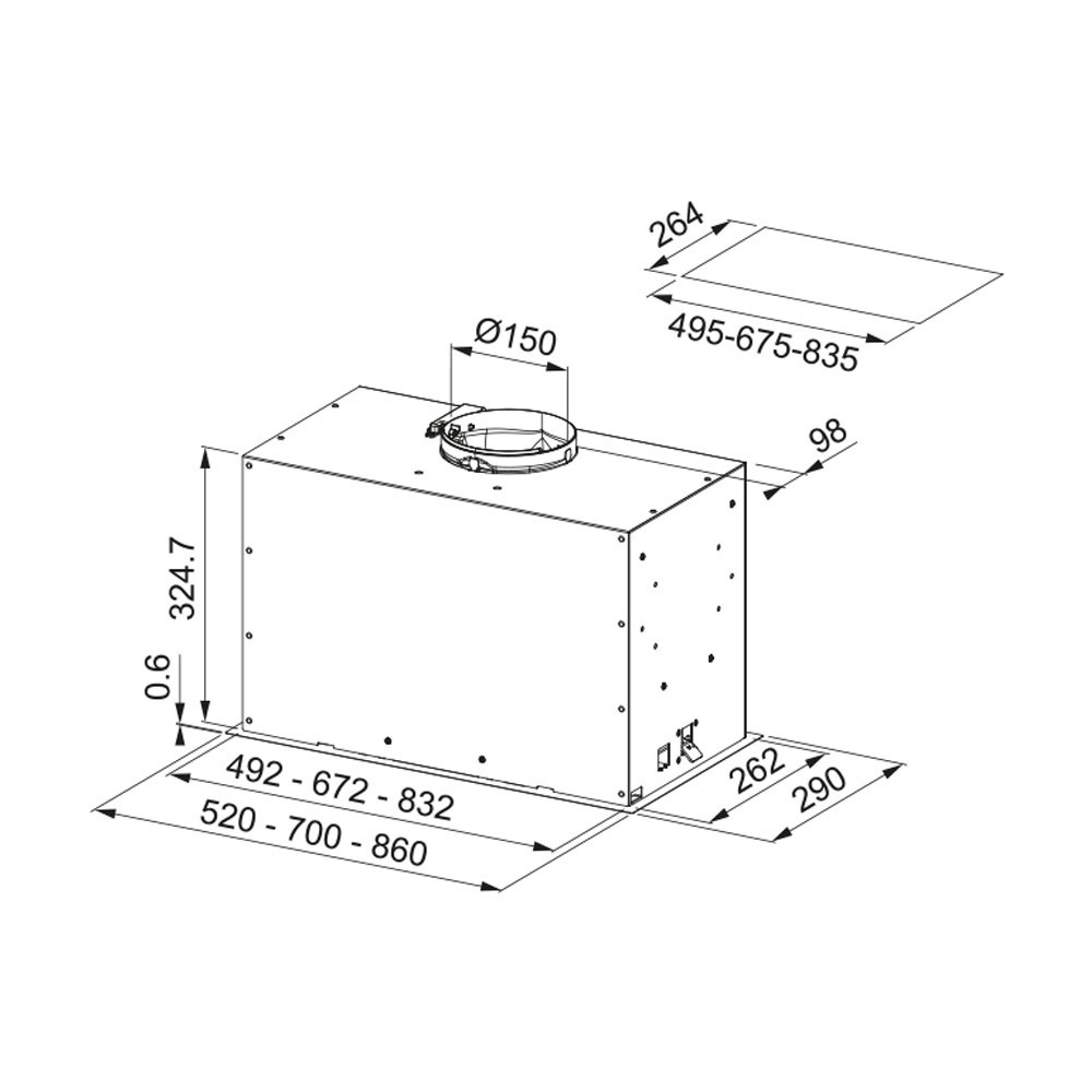Εικόνα της Απορροφητήρας Franke Mythos Box Plus FBFP BK MATT A86 KL Εντοιχιζόμενος 86cm Black Matt 3102103118 (305.0665.393)