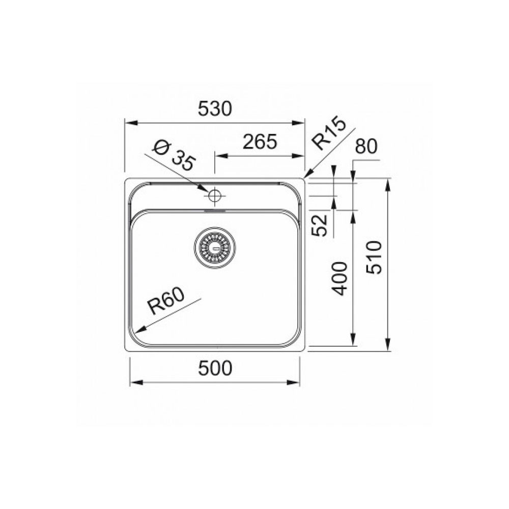 Εικόνα της Νεροχύτης Franke Smart SRX 210-50 TL (53x51) Inox 3011750109 (127.0721.879)