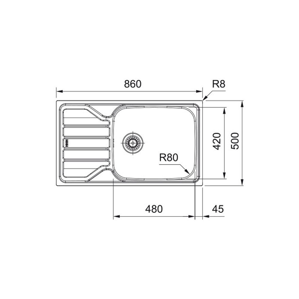 Εικόνα της Νεροχύτης Franke Flash FLX 611-86/50 (86x50) Λείος Inox 3011551004 (101.0713.789)
