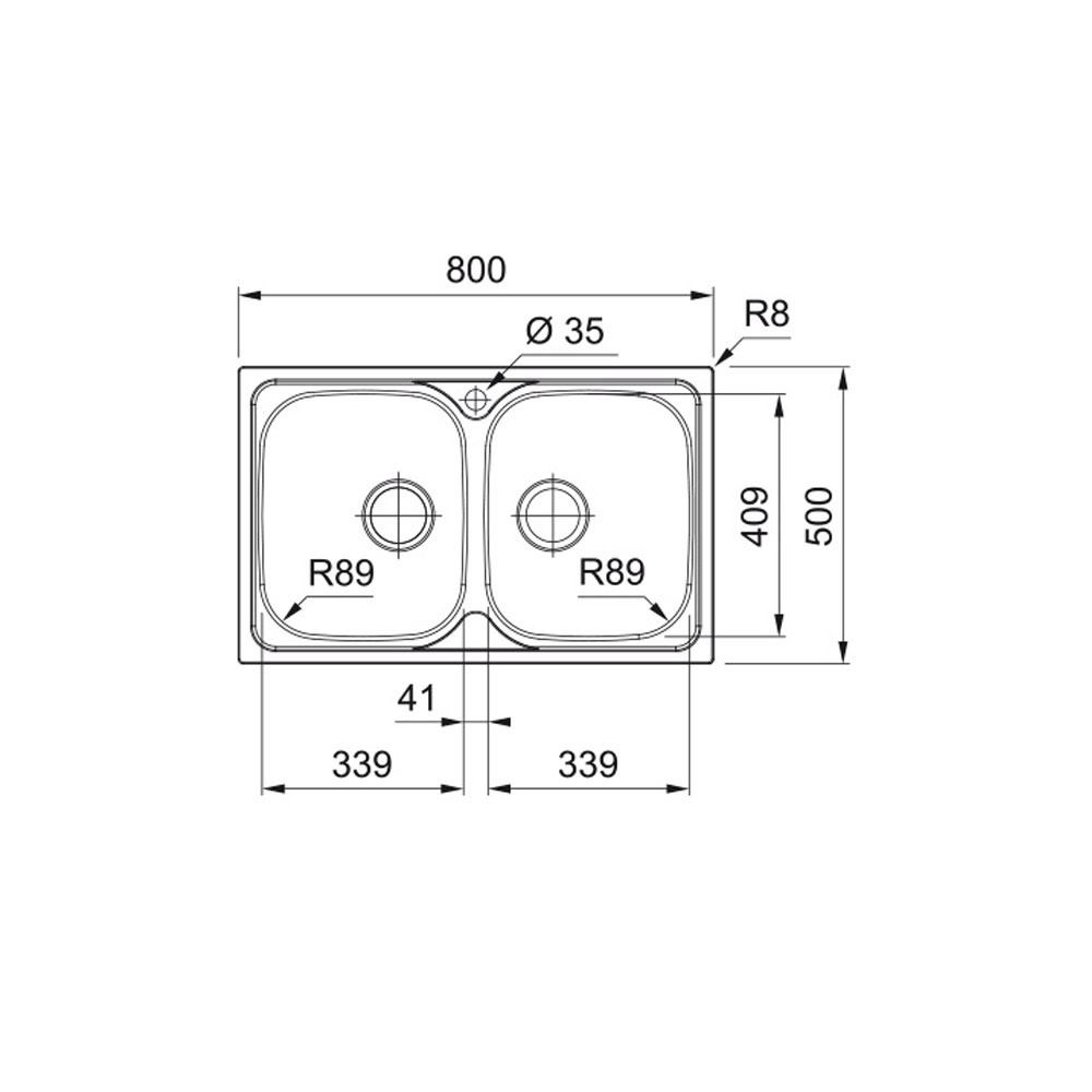 Εικόνα της Νεροχύτης Franke Spark SKX 620-34-34/80 (80x50) Λείος Inox 3011552215 (101.0712.816)