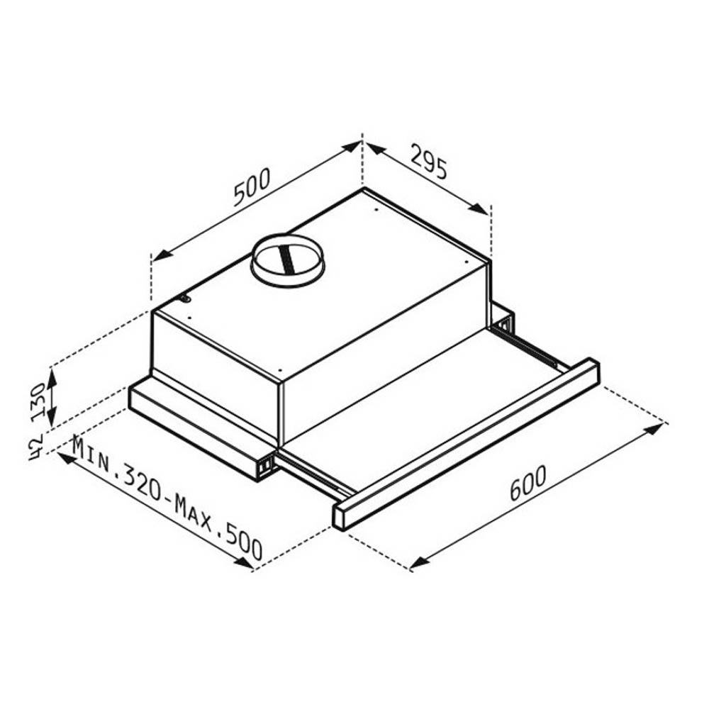 Εικόνα της Απορροφητήρας Pyramis Ecoline Power Slim Συρόμενος 60cm Inox 065032901