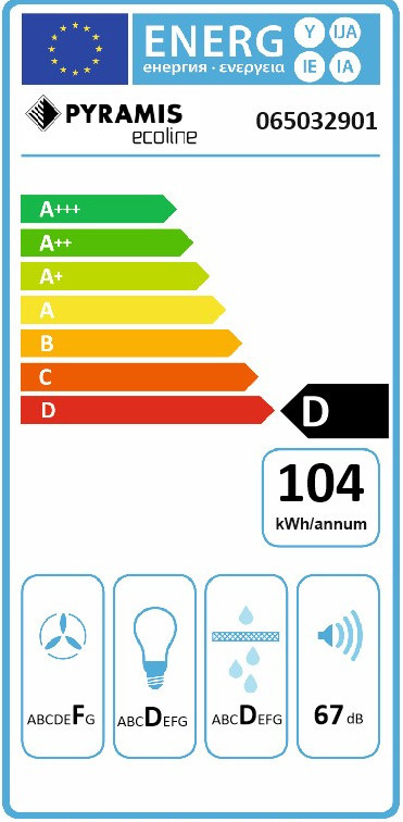 Εικόνα της Απορροφητήρας Pyramis Ecoline Power Slim Συρόμενος 60cm Inox 065032901