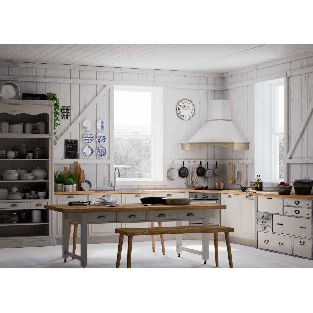 Εικόνα της Γωνιακή Καμινάδα Franke Country Linear FCC 90 NF White 90cm & Kit πλαισίου Ash 90 C2 3105001045 - 3128520032 (321.0693.757- 112.0693.765)
