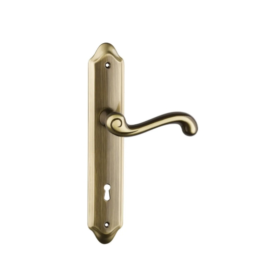 Εικόνα της Πόμολο Πόρτας Με Πλάκα (75mm) Mandelli Castiglia (No440) Ζεύγος Μπρονζέ