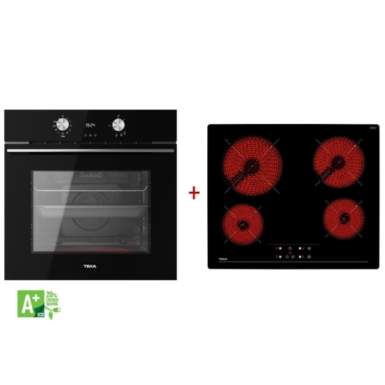 Εικόνα της Σετ Teka Φούρνος HLB 8418 P BK Πυρόλυση & Hydroclean Black + Εστία TBC 64010 111000083+112550014
