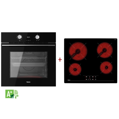 Εικόνα της Σετ Teka Φούρνος HLB 8408 BK EasySteam Black + Εστία TBC 64010 111000081+112550014
