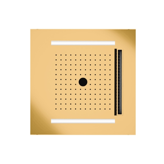 Εικόνα της Κεφαλή Εντοιχισμού Οροφής 3 Ροών Με Χρωματοθεραπεία 50x50cm Almar Wire - Twist Temotion E044302-211 Gold Brushed PVD