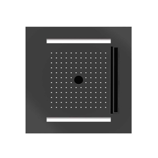 Εικόνα της Κεφαλή Εντοιχισμού Οροφής 3 Ροών Με Χρωματοθεραπεία 50x50cm Almar Wire - Twist Temotion E044302-411 Black Brushed PVD