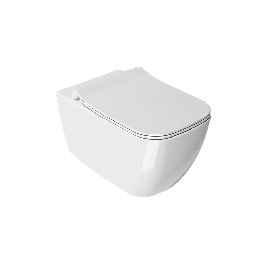 Εικόνα της Λεκάνη Κρεμαστή Bianco Ceramica Mizo Rimless 361600SC-300 51,5cm Με Slim Soft Close Κάλυμμα