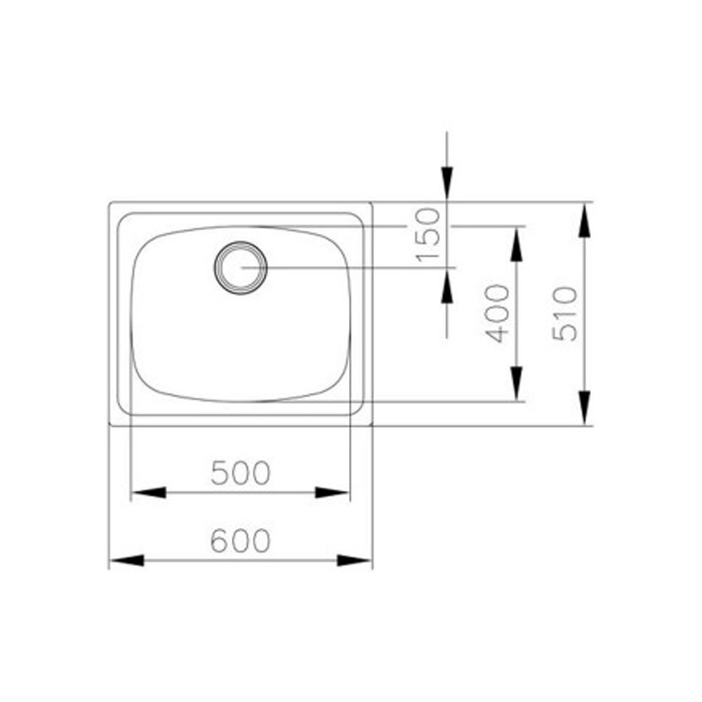 Εικόνα της Νεροχύτης Universe 60 T-XP (60x51) 1B Λείος 115010012