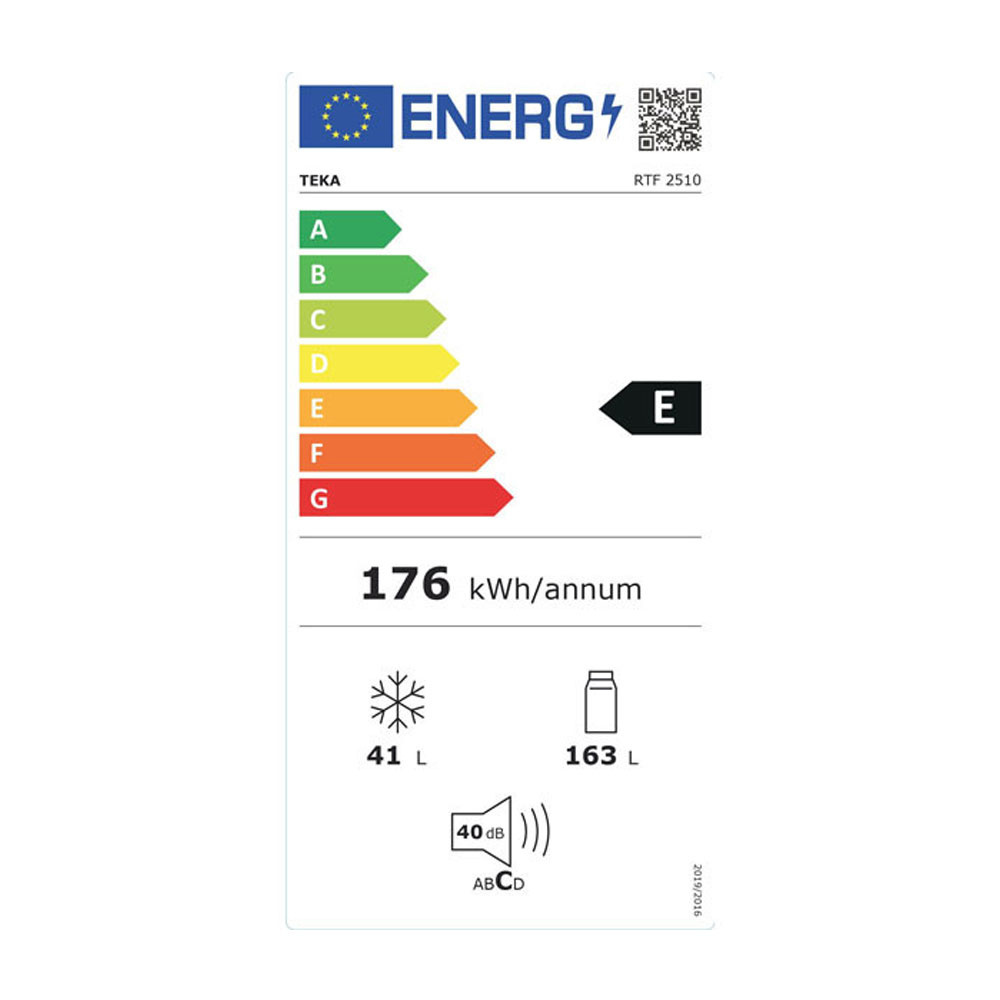 Εικόνα της Ελεύθερο Ψυγειοκαταψύκτης Teka RTF 2510 WH 204lt 55x55x143cm Λευκό 113550001