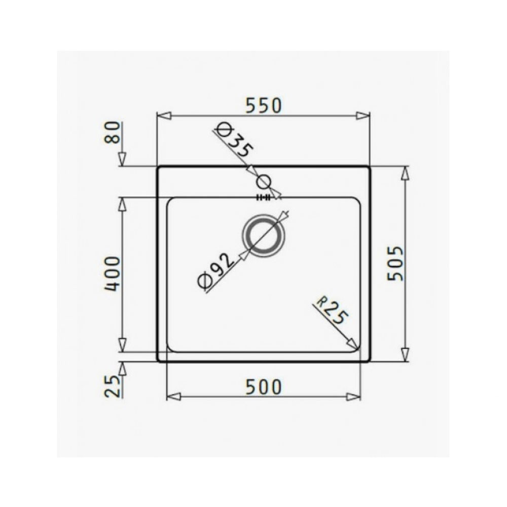 Εικόνα της Νεροχύτης Inset by Pyramis Ledge (55x50,5) 1B Inox Brushed 101061401