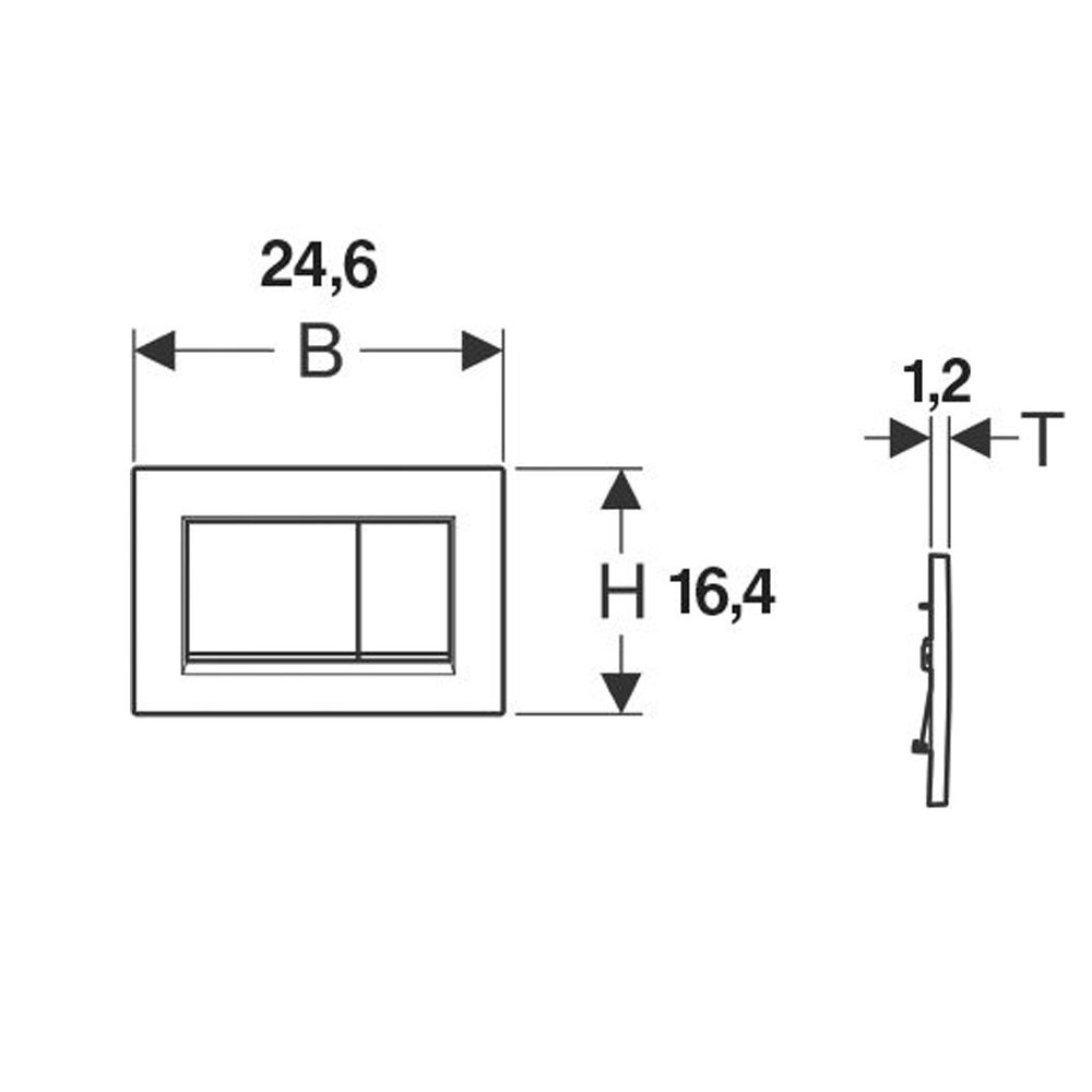 Εικόνα της Πλακέτα Χειρισμού Geberit Sigma 30 115.883.16.1 Μαύρη Ματ Με Ρίγα Μαύρη Για Καζανάκια Διπλής Λειτουργίας