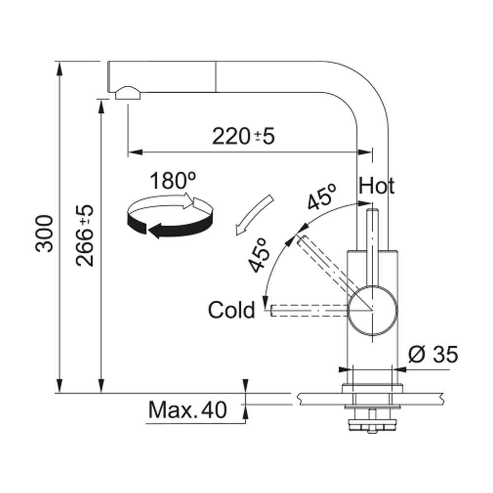 Εικόνα της Μπαταρία Κουζίνας Franke Smart Glenda Ντους Inox 3156807718 (115.0706.986)