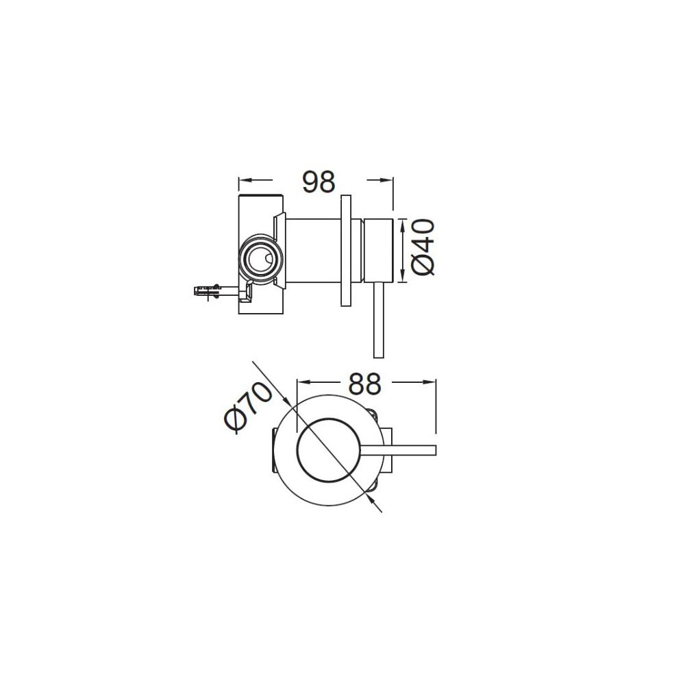 Εικόνα της Μίκτης Εντοιχισμού 1 Εξόδου Cora Cosmo 316L 6150-811 Rose Gold Brushed PVD
